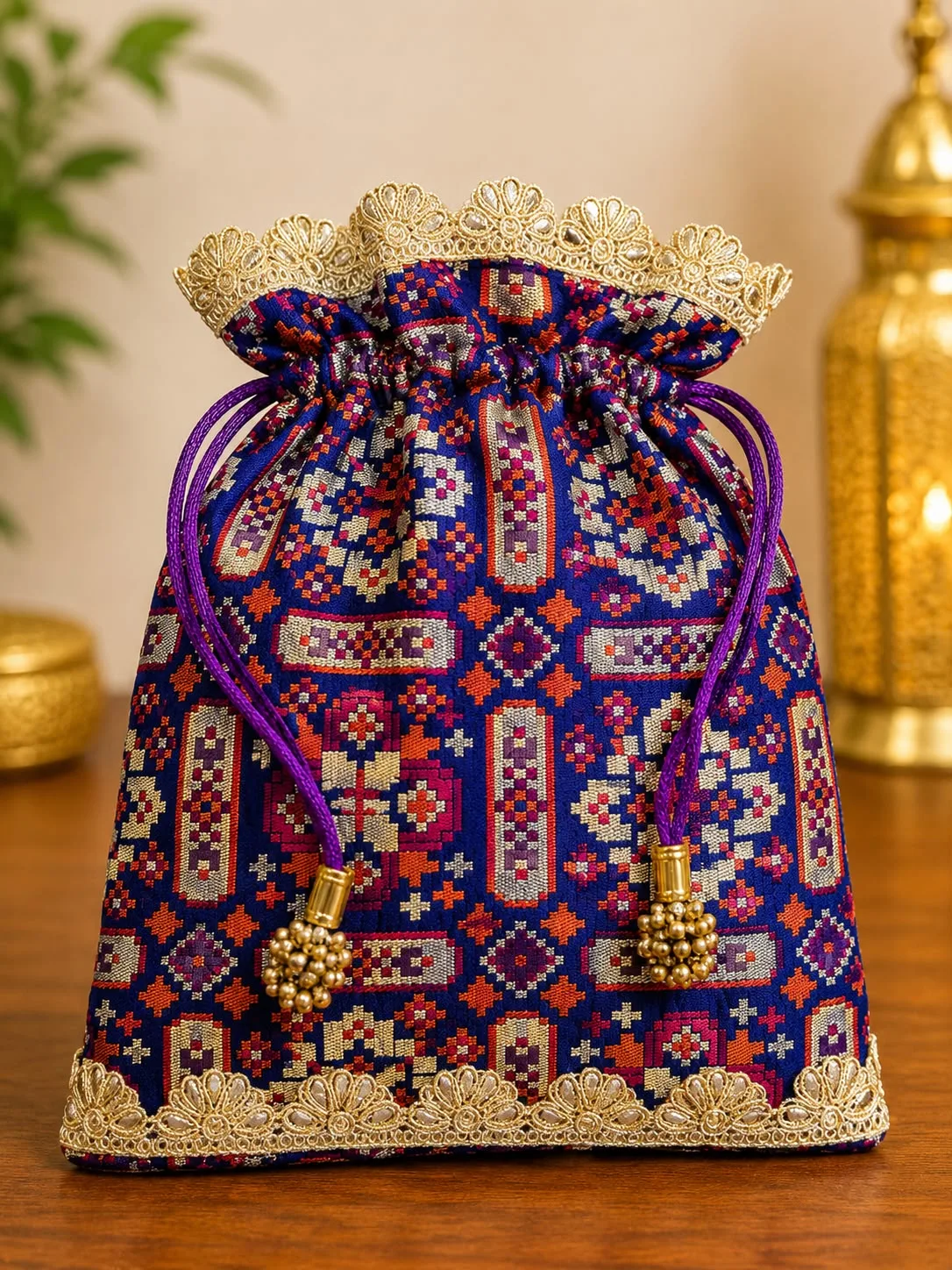 Jamdaani Woven Potli 7/9 Inch (Pack of 10)